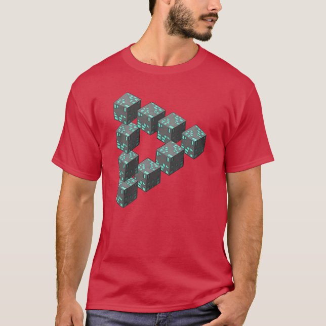 Pixelblock Omöjlig Penrose Triangel Sheld T Shirt (Framsida)