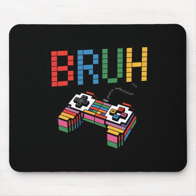 Pixelblockspelkontroll Bruh Rolig Retro Stil Musmatta (Framsidan)