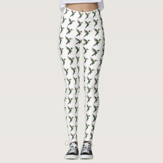 Pixeled Grönt Hummingbird Leggings