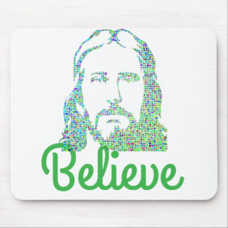 Pixeled Image of Jesus Desktop Computer Mousepad Musmatta