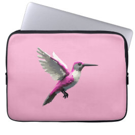 Pixeled Rosa Hummingbird- Laptop Fodral