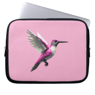 Pixeled Rosa Hummingbird- Laptop Fodral