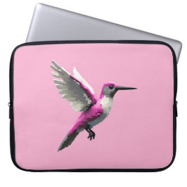 Pixeled Rosa Hummingbird- Laptop Fodral