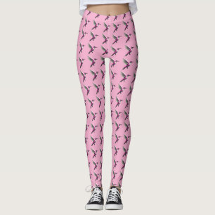 Pixeled Rosa Hummingbird Leggings
