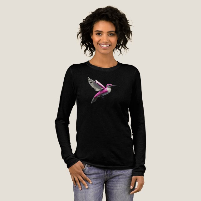 Pixeled Rosa Hummingbird- T Shirt (Hel framsida)