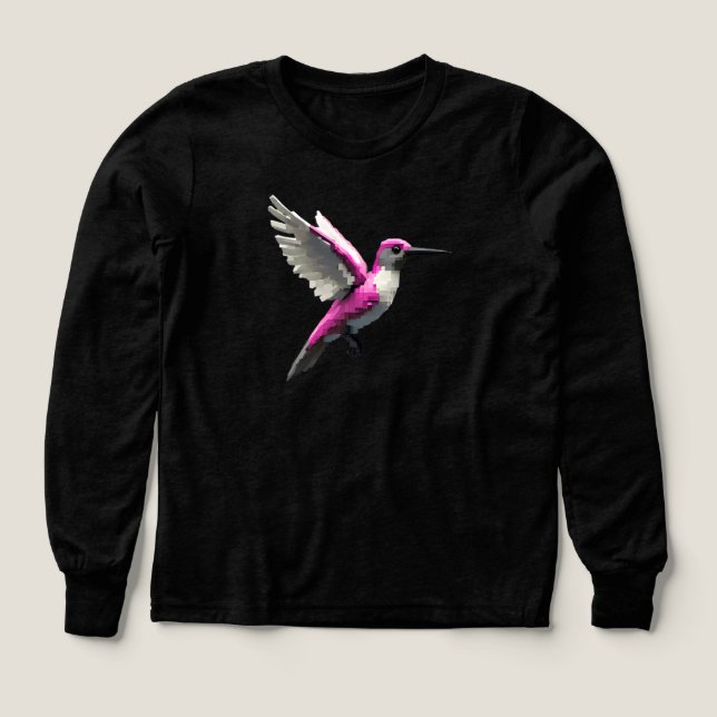 Pixeled Rosa Hummingbird- T Shirt (Design framsida)