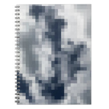 Pixelelated Cloud Spiral Notebook