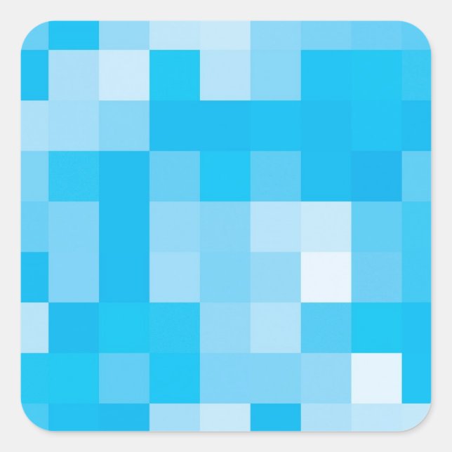 Pixelerad blå fyrkantigt klistermärke (Framsida)