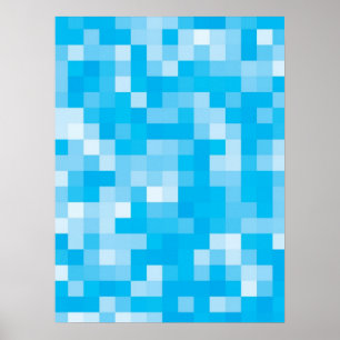 Pixelerad blå poster