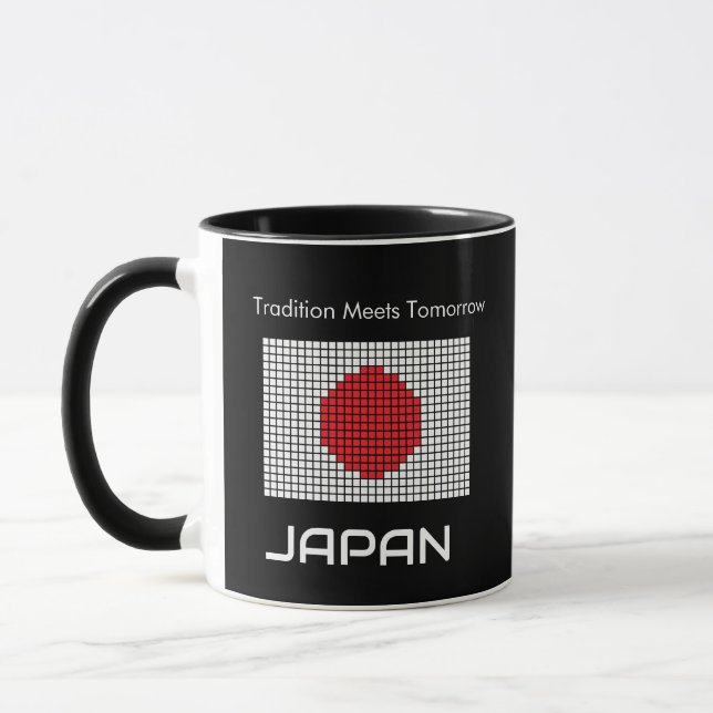 Pixelerad flagga från Japan Mugg (Vänster)