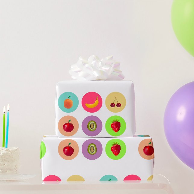 Pixelerad frukt presentpapper (Skapare uppladdad)