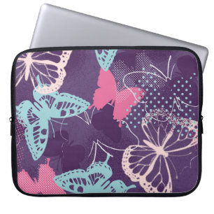 Pixelerad graffiti butterflies i söt färg p laptop fodral
