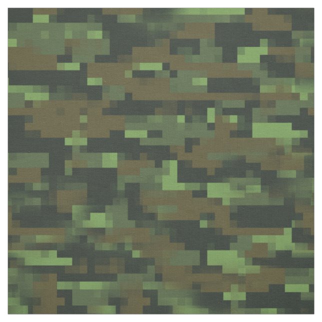 Pixelerad grönt Camo Camouflage mönster Tyg (Provkarta)