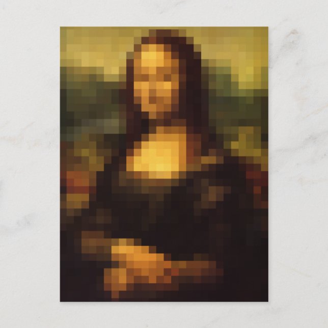 Pixelerad Mona Lisa 2 Vykort (Framsida)