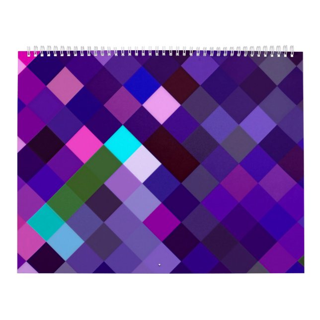 Pixelerad Mönster - Lila Kalender (Omslag)