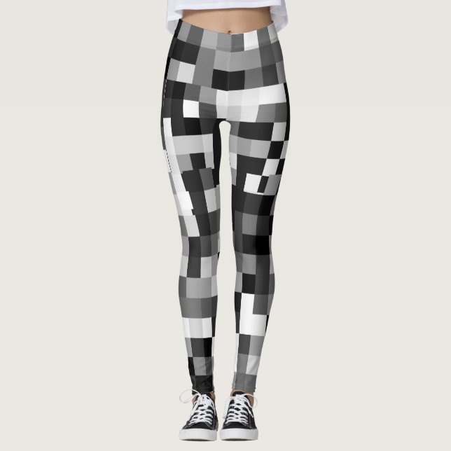 Pixelerad oskärpa Mönster Leggings (Framsida)