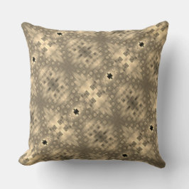 Pixelerade former av trä färg eller beige kudde