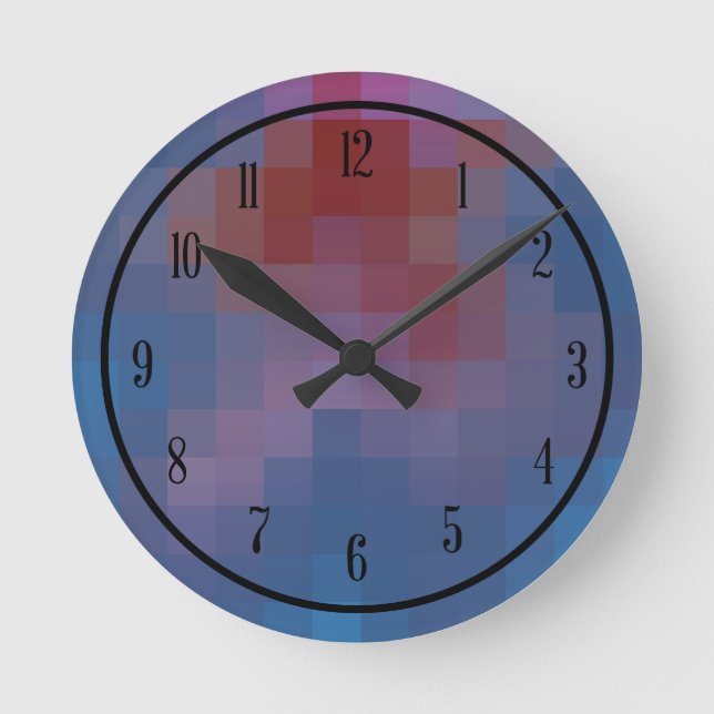 Pixelerade rutor med siffror rund klocka (Framsida)