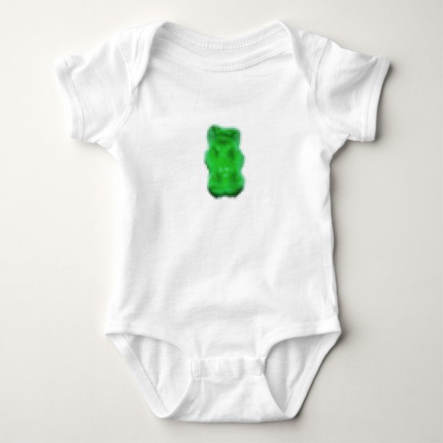 Pixelerat Grönt Gummy Bear T-shirt (Framsida)