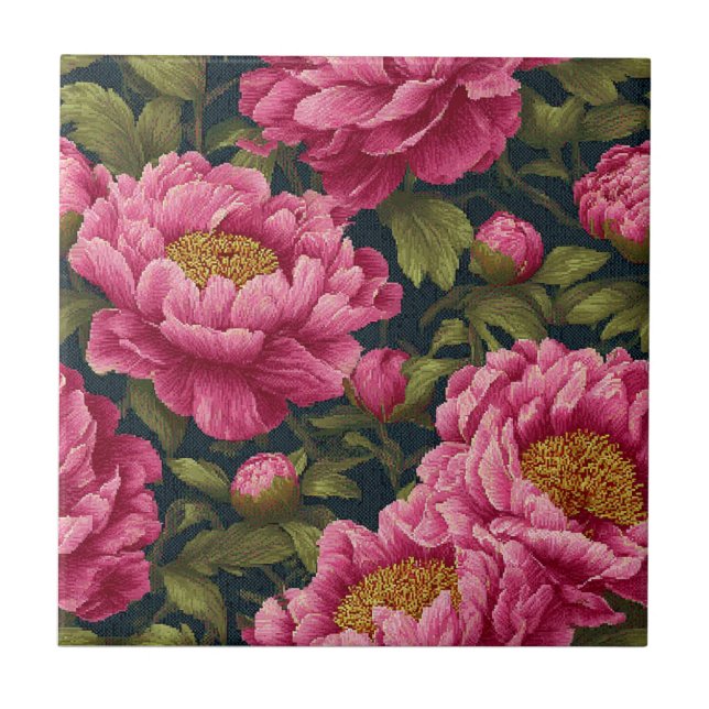 Pixeleus Rosa Peonies Ceramic Tiles for Bath Accen Kakelplatta (Framsidan)