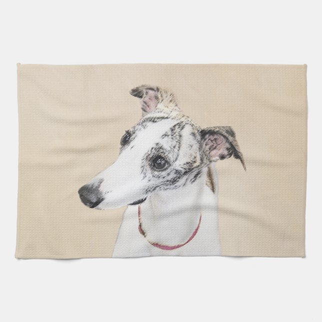 Pixelfärg - Cute Original Hund Art Kökshandduk (Horisontell)