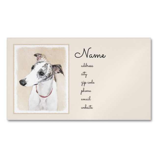 Pixelfärg - Cute Original Hund Art Magnetiska Visitkort (Framsida)