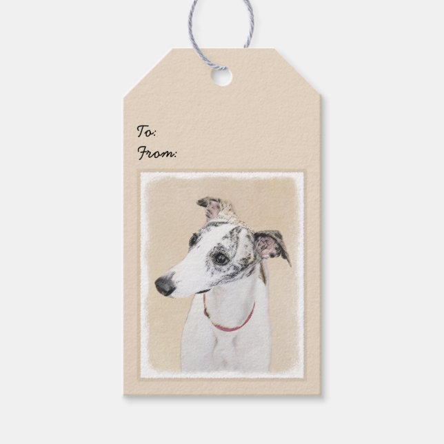 Pixelfärg - Cute Original Hund Art Presentetikett (Framsidan)