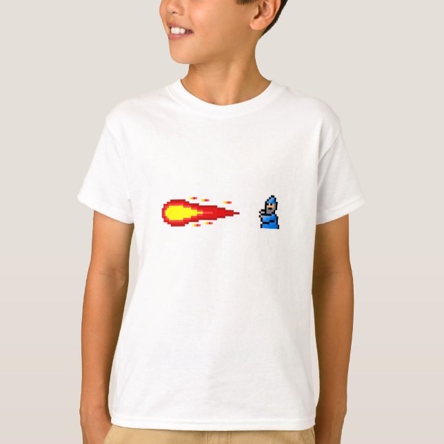 Pixelgrafik för trollkarl och Fireball Tee (Framsida)