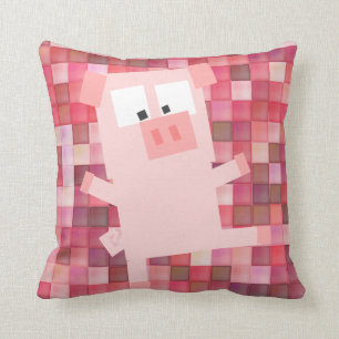 PIXELgrisklass en bomullsdekorativ kudde 16x16