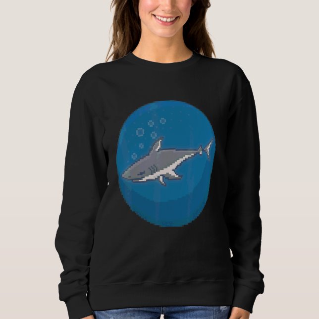 Pixelhaj Undervatten T Shirt (Framsida)