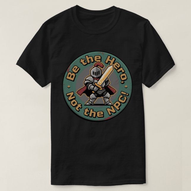 Pixelhjälte Står Stolt – Spelmotivationsmärke T Shirt (Design framsida)