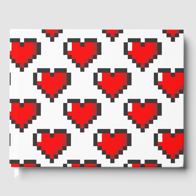 Pixelhjärtmönster Gästböcker (Framsida)