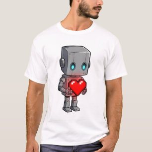 Pixelhjärtrobot T Shirt