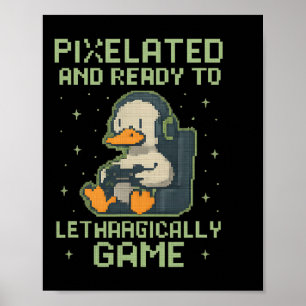 Pixelig Gädd-Retro 8-bit Spelparodi Des Poster