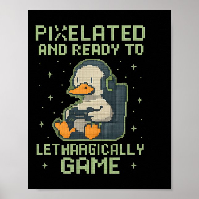 Pixelig Gädd-Retro 8-bit Spelparodi Des Poster (Framsidan)