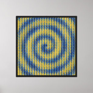 Pixelig gyllene lapis lazuli-mönster  canvastryck