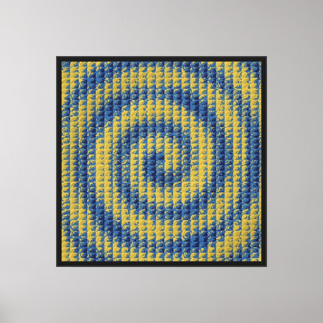 Pixelig gyllene lapis lazuli-mönster  canvastryck (Framsida)