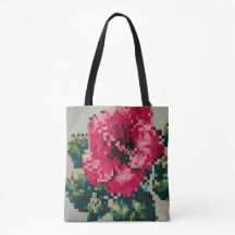 Pixelig hibiskus med mintgrön bakgrund
