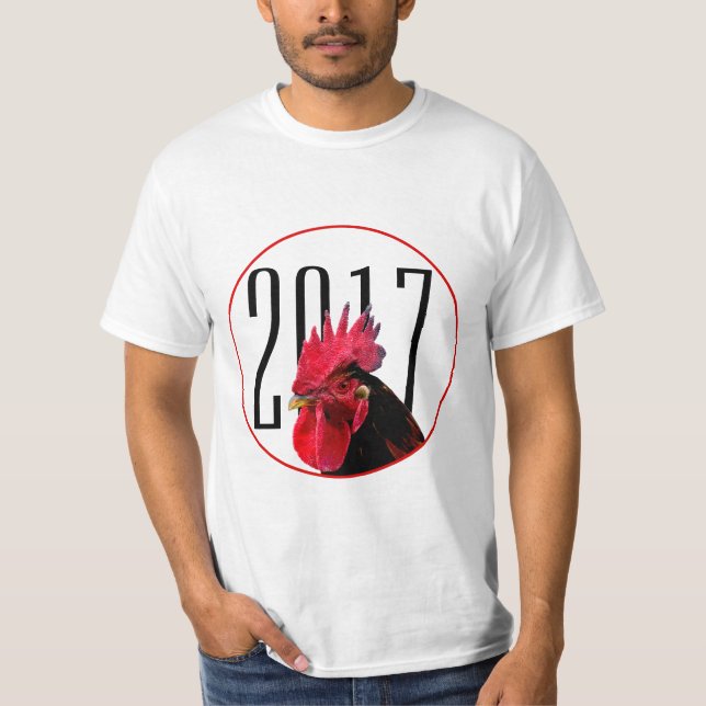 Pixeliserad bild av Tupp kinesiska nyår 2017 T Shirt (Framsida)