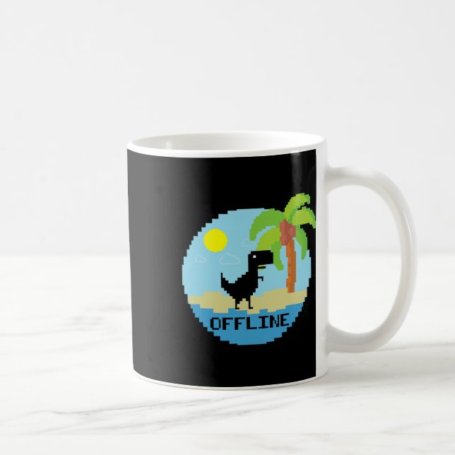 Pixeliserad dinosaurie-semester teknikentusiast ko kaffemugg (Höger)