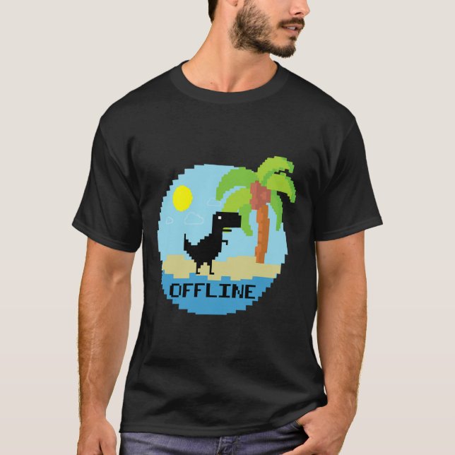 Pixeliserad dinosaurie semester teknikentusiast ko t shirt (Framsida)