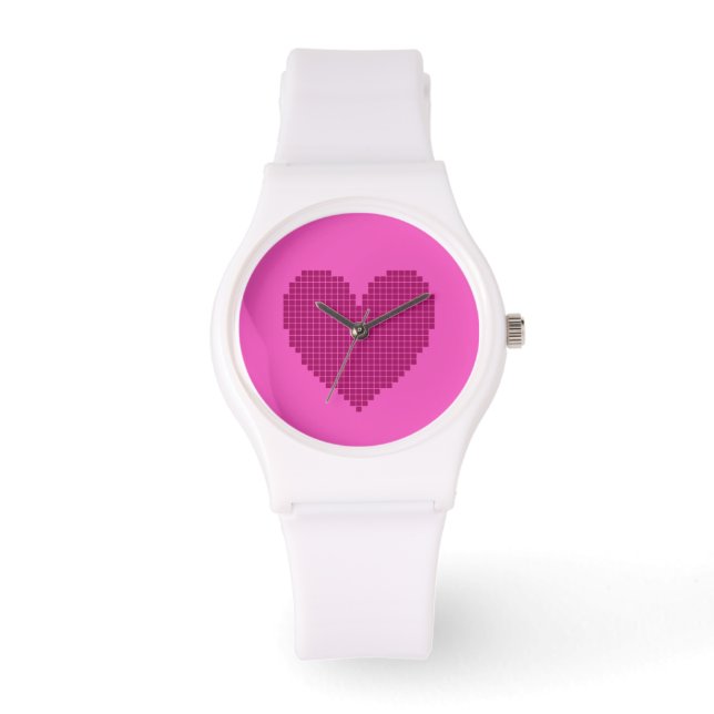 Pixeliserad hjärta armbandsur (Framsida)