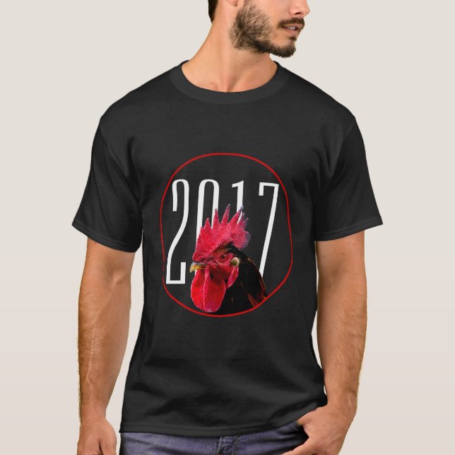 Pixeliserad kinesiska Tupp-nyår 2017 Tee (Framsida)