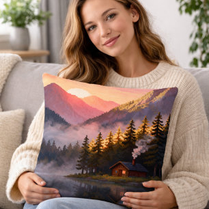 Pixelkonst Natur Landskap Kudde
