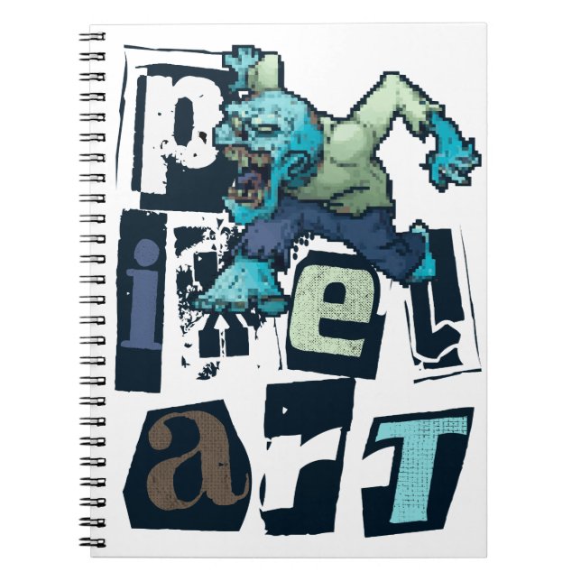 Pixelkonst och monster anteckningsbok (Framsidan)