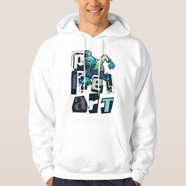 Pixelkonst och monster hoodie (Framsida)