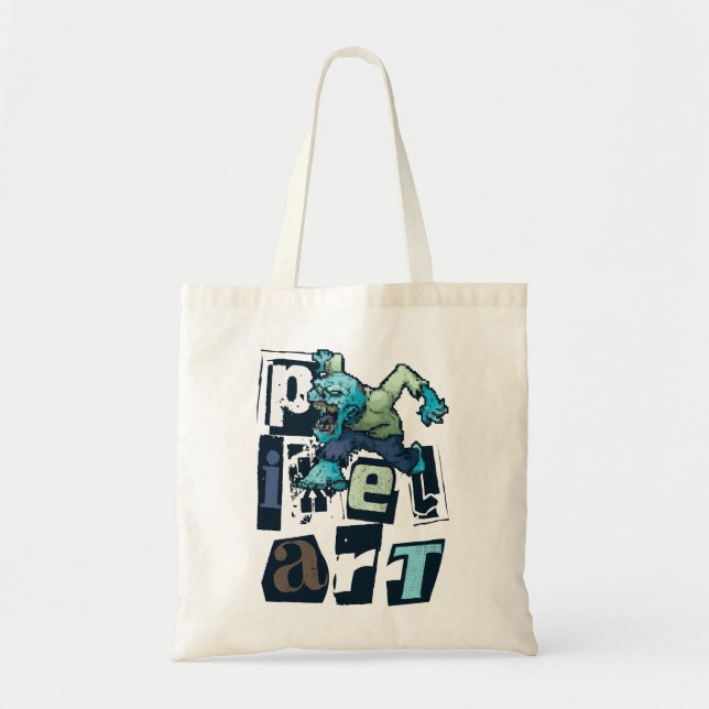 Pixelkonst och monster tygkasse (Framsidan)