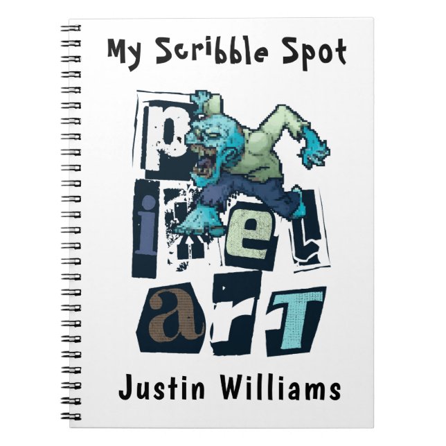 Pixelkonst och monstermonsteranpassningsbar anteckningsbok (Framsidan)