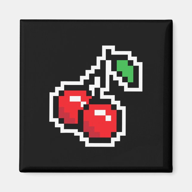 Pixelkörsbär 80s TV-spel Halloween-kostym Ea Magnet (Framsidan)