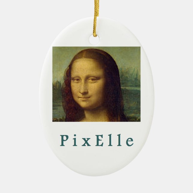Pixelle femme julgransprydnad keramik (Framsidan)